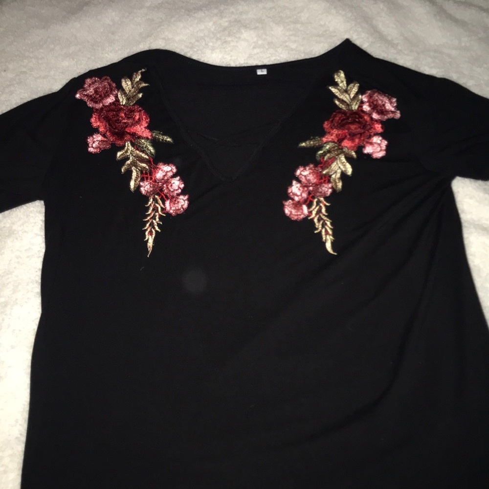 T shirts with v neck cross